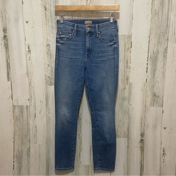 Mother The Looker Crop Skinny Jeans- Hey Sun Medium Wash size 24 - Picture 1 of 7